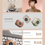 retro camera style tws earbuds bluetooth 5.4, enc, low latency gaming(green)