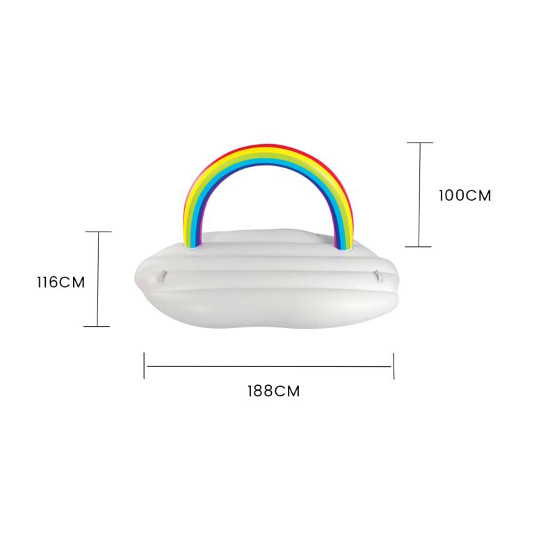 lazy dayz inflatable rainbow cloud float 185cm lazy dayz inflatable rainbow cloud float 185cm