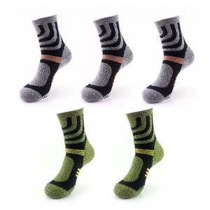 Anysox Men’s Compression Socks 5 Pairs Grey Green Cotton Size 5-11