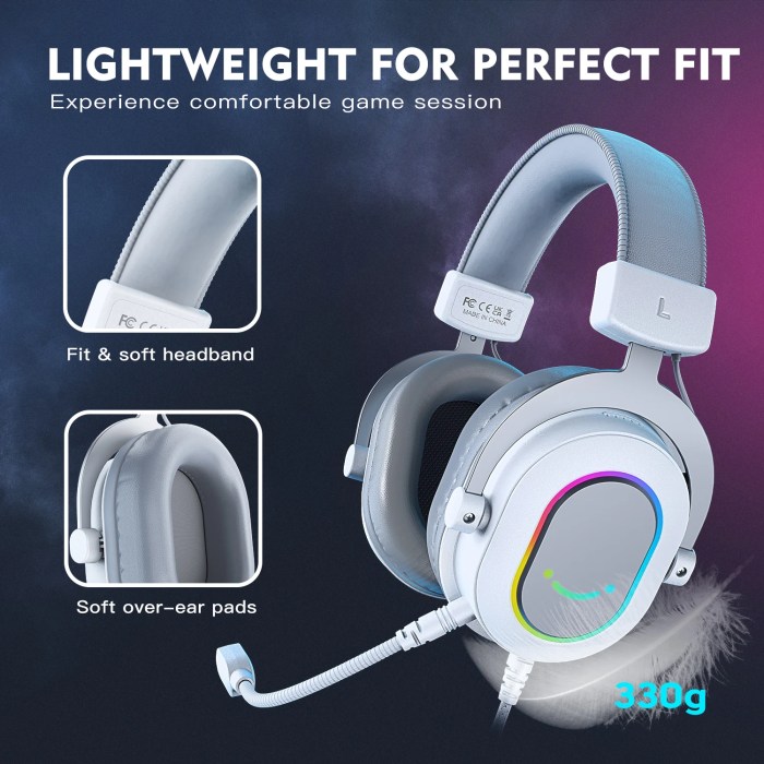 fifine rgb gaming headset with 7.1 surround sound/3 eq/mic,over ear headphone with in line control for pc ps4 ps5 ampligame h6w FIFINE RGB Gaming Headset with 7.1 Surround Sound/3-EQ/MIC,Over-ear Headphone with In-line Control for PC PS4 PS5 Ampligame-H6W 3