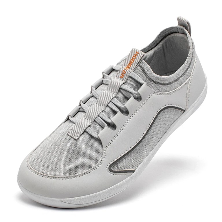 HOBIBEAR Wide Toe Barefoot Sneakers Unisex Mesh Artificial Leather Slip On Shoes Minimalist Casual Walking Sneakers