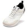 HOBIBEAR Wide Toe Shoes Mens Womens Minimalist Mesh Artificial Leather Sneakers Lace Up Lightweight Breathable Walking Shoes