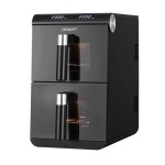 Black dual-drawer air fryer with digital display