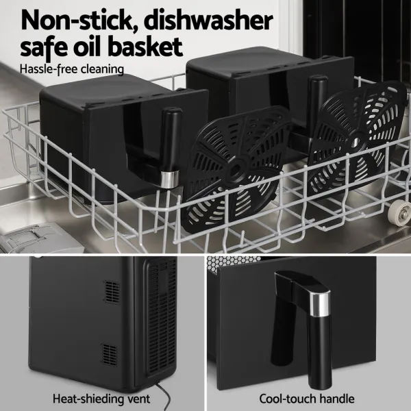 Non-stick oil basket in dishwasher, easy to clean.