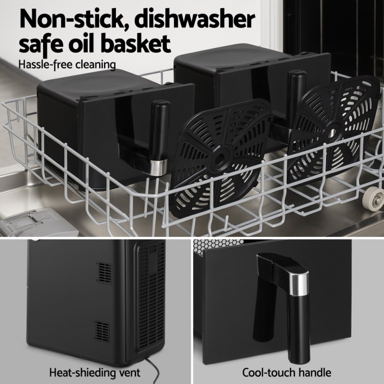 Non-stick oil basket in dishwasher, easy to clean.