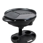 Portable charcoal grill with side table.