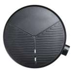 Round black grill pan with grooves
