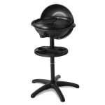 Portable electric barbecue grill on stand