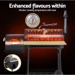 grillz bbq grill 2 in 1 offset charcoal smoker Barbecue with thermostat for precise cooking flavours.