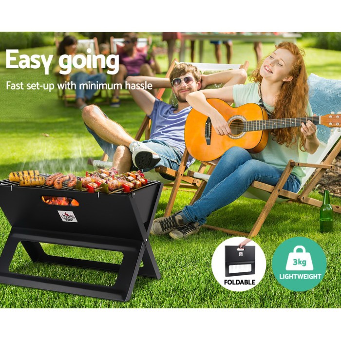 Outdoor BBQ with guitar and relaxation.