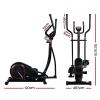 everfit exercise bike elliptical cross trainer home gym fitness machine lcd Elliptical machine with dimensions shown, black colour.