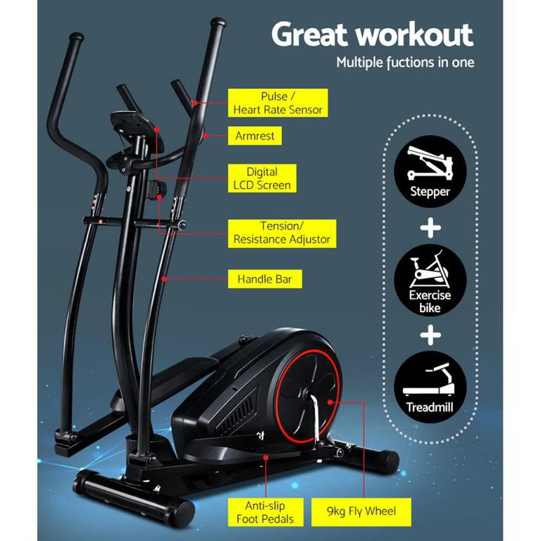 Elliptical machine features and benefits overview.