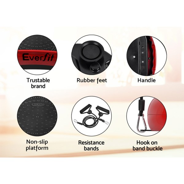 everfit vibration machine platform resistance rope home fitness dark red Everfit balance board features and components
