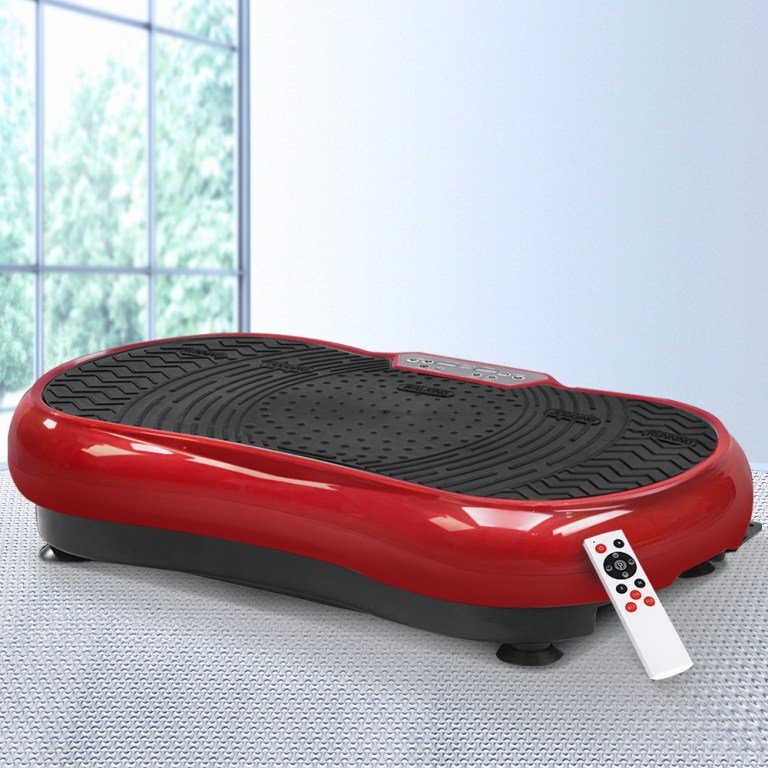 Red vibration plate with remote control.