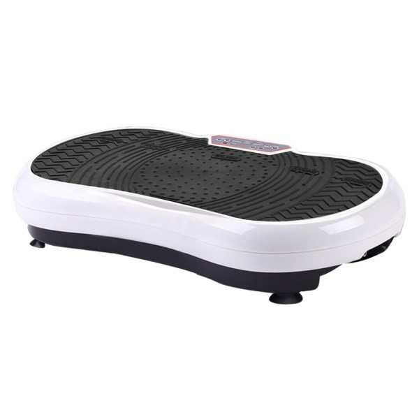 everfit vibration machine platform vibrator resistance rope home fitness white Vibration platform exercise machine in white and black.