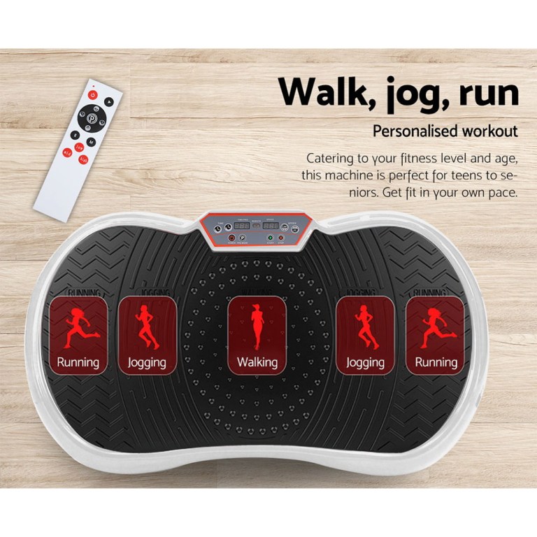 everfit vibration machine platform vibrator resistance rope home fitness white Exercise machine for walking, jogging, and running.
