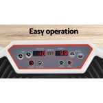 everfit vibration machine platform vibrator resistance rope home fitness white Control panel with speed and time display