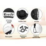 everfit vibration machine platform vibrator resistance rope home fitness white Everfit vibration platform features and accessories overview.