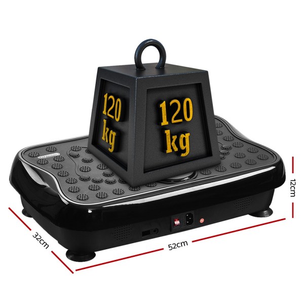 everfit vibration machine platform vibrator with resistance rope home gym black Everfit Vibration Machine Platform with Resistance Bands