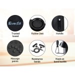 Exercise equipment features: handles, massage points, resistance bands.