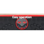 everfit vibration machine platform vibrator with resistance rope home gym red Control panel with digital display and controls