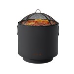 fpit bbq 4542 bk 202505301000 00.jpg Modern black fire pit with mesh lid