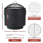 grillz fire pit bbq portable deep bowl outdoor fireplace Fire pit with cooking grates and poker dimensions.