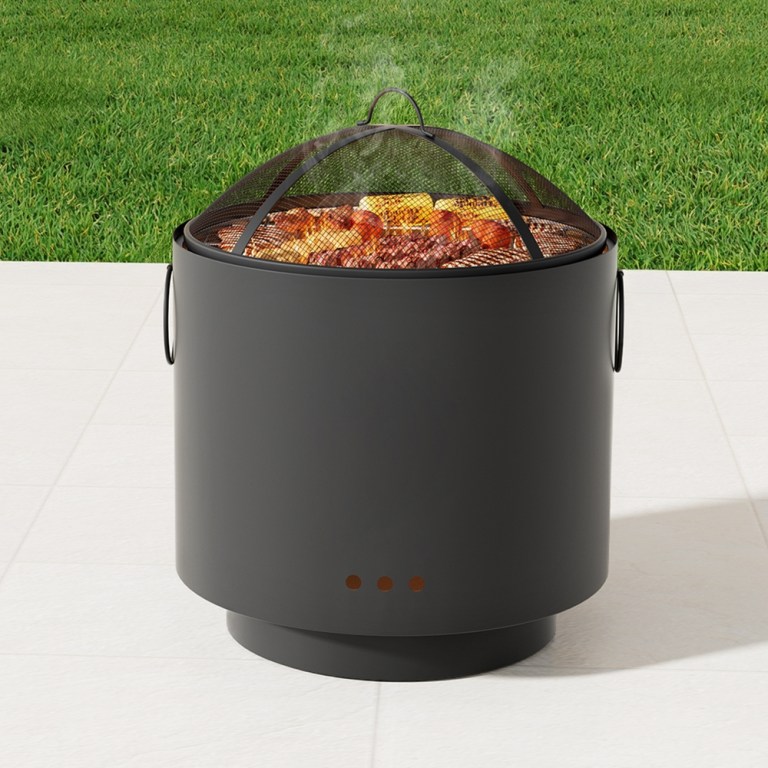 grillz fire pit bbq portable deep bowl outdoor fireplace Modern round outdoor fire pit.