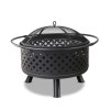 fpit diamond 30 00.jpg Black outdoor fire pit with mesh cover