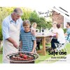 grillz fire pit bbq grill 76cm Family enjoying BBQ with poker and tong set.