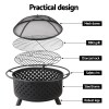grillz fire pit bbq grill 76cm Exploded view of a fire pit with labels.