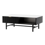 Modern black and white coffee table design.