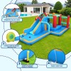 kids inflatable water slide splash pool park jumping castle bounce 615x322cm Inflatable bounce house setup steps in backyard.