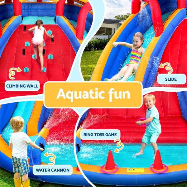 Kids enjoying inflatable aquatic play centre