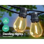 jingle jollys 14m led festoon string lights christmas wedding party outdoor Outdoor string lights create vibrant atmosphere outdoors.
