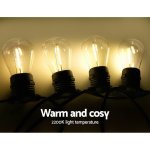 jingle jollys 14m led festoon string lights christmas wedding party outdoor Four warm-glow light bulbs, 2200K temperature