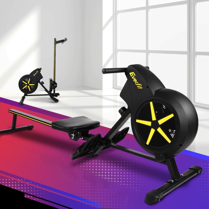 rowing cyclone bk 202502281206 00.jpg Home rowing machine in bright modern room.