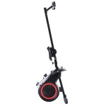 Foldable rowing machine side view for home workouts.