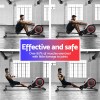 everfit rowing machine 16 levels foldable magnetic rower gym cardio workout Man using rowing machine in a gym.
