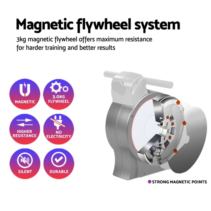 everfit rowing machine 16 levels foldable magnetic rower gym cardio workout Magnetic flywheel system for high-resistance exercise.