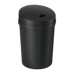 Black rubbish bin with lid and sensor