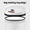 Trash bin with bag retaining ring design