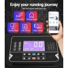 everfit treadmill electric auto incline home gym fitness exercise machine 520mm Treadmill display and fitness app on smartphone.