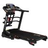 everfit treadmill electric home gym fitness exercise machine w/ massager 480mm Black home treadmill with digital display and controls.
