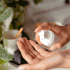 cleansing mousse | makeup removal | deep cleansing | nourishing Hands applying lotion from pump bottle