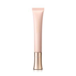 Cosmetic tube with gold cap on white background.