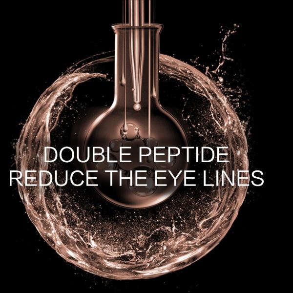 Double peptide serum for reducing eye lines.