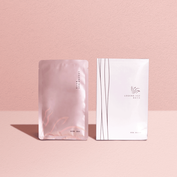 hydrating face mask | super hydration | silky skin & fine pore Legend Age skincare packaging on pink background