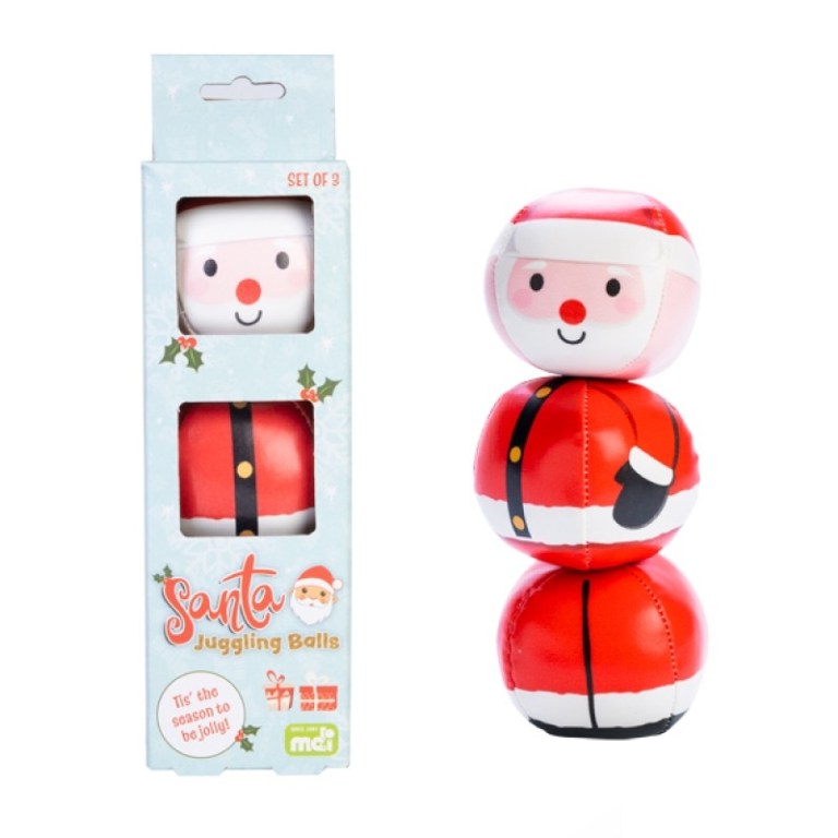 Santa juggling balls set of three, Christmas gift