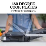 Open grill with 180-degree cook plates.